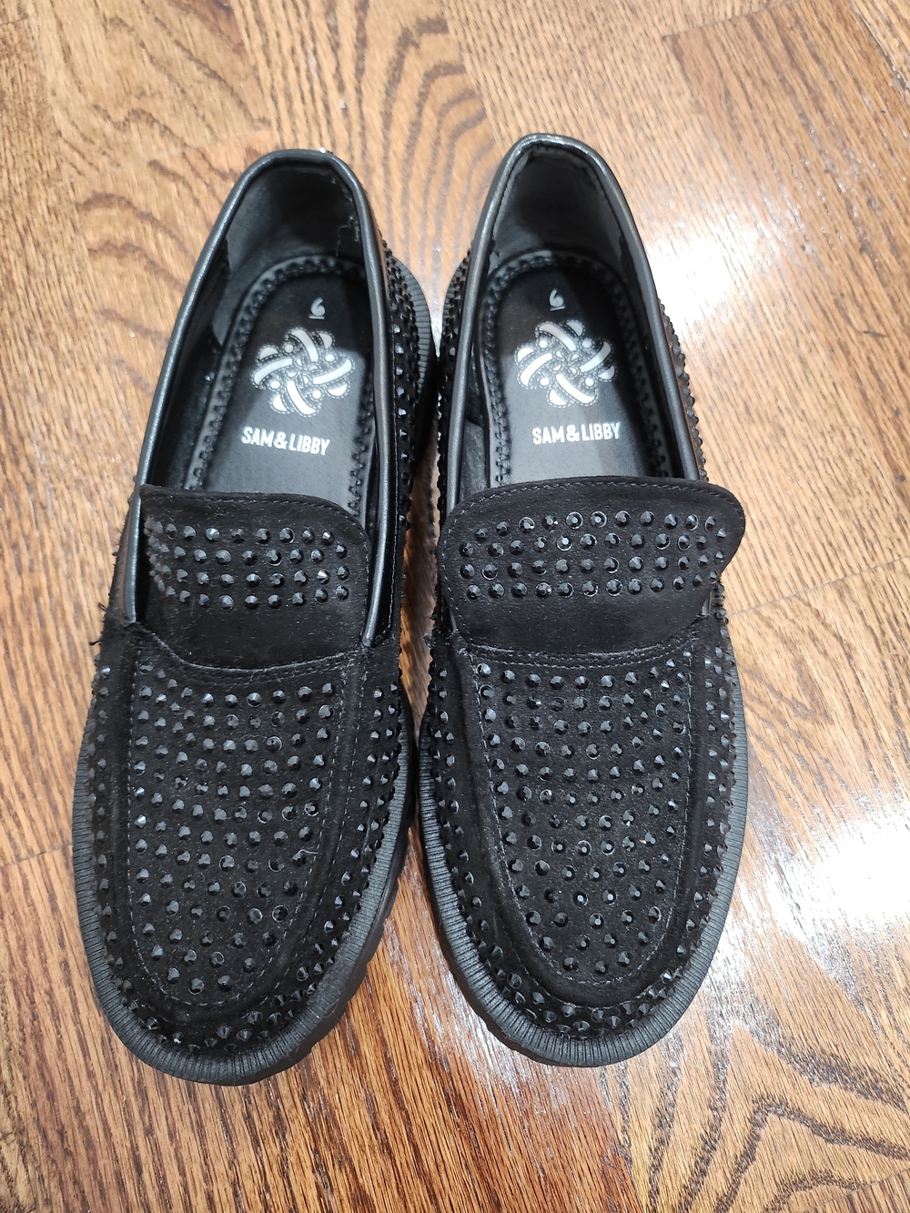 Sam & Libby Black Studded Loafers